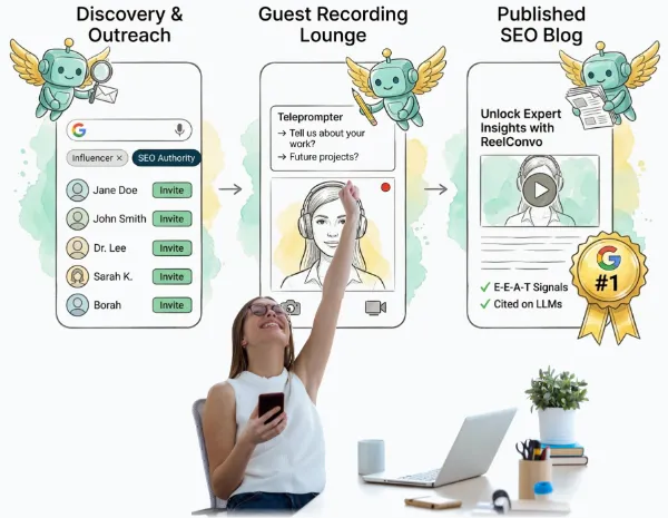 ReelConvo video interview to SEO blog content workflow
