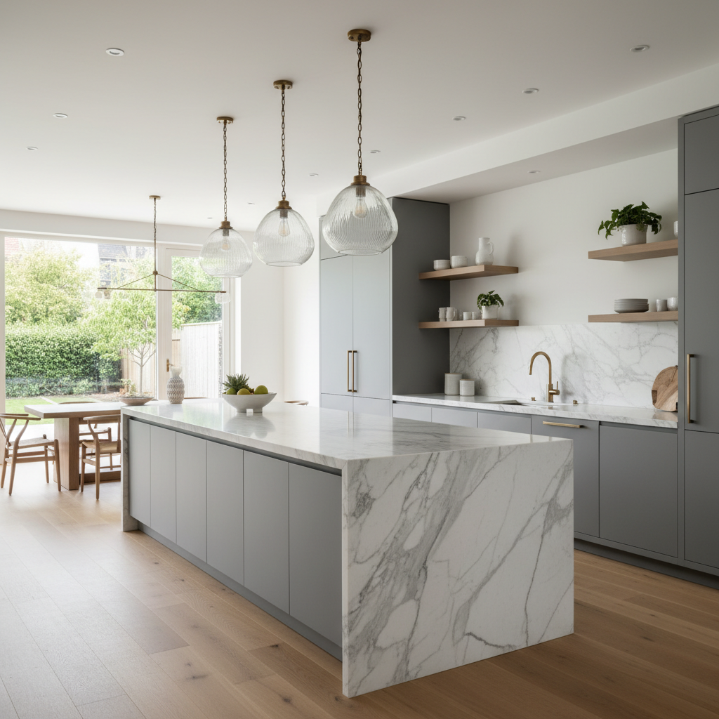 Contemporary Open-Concept Gray Kitchen