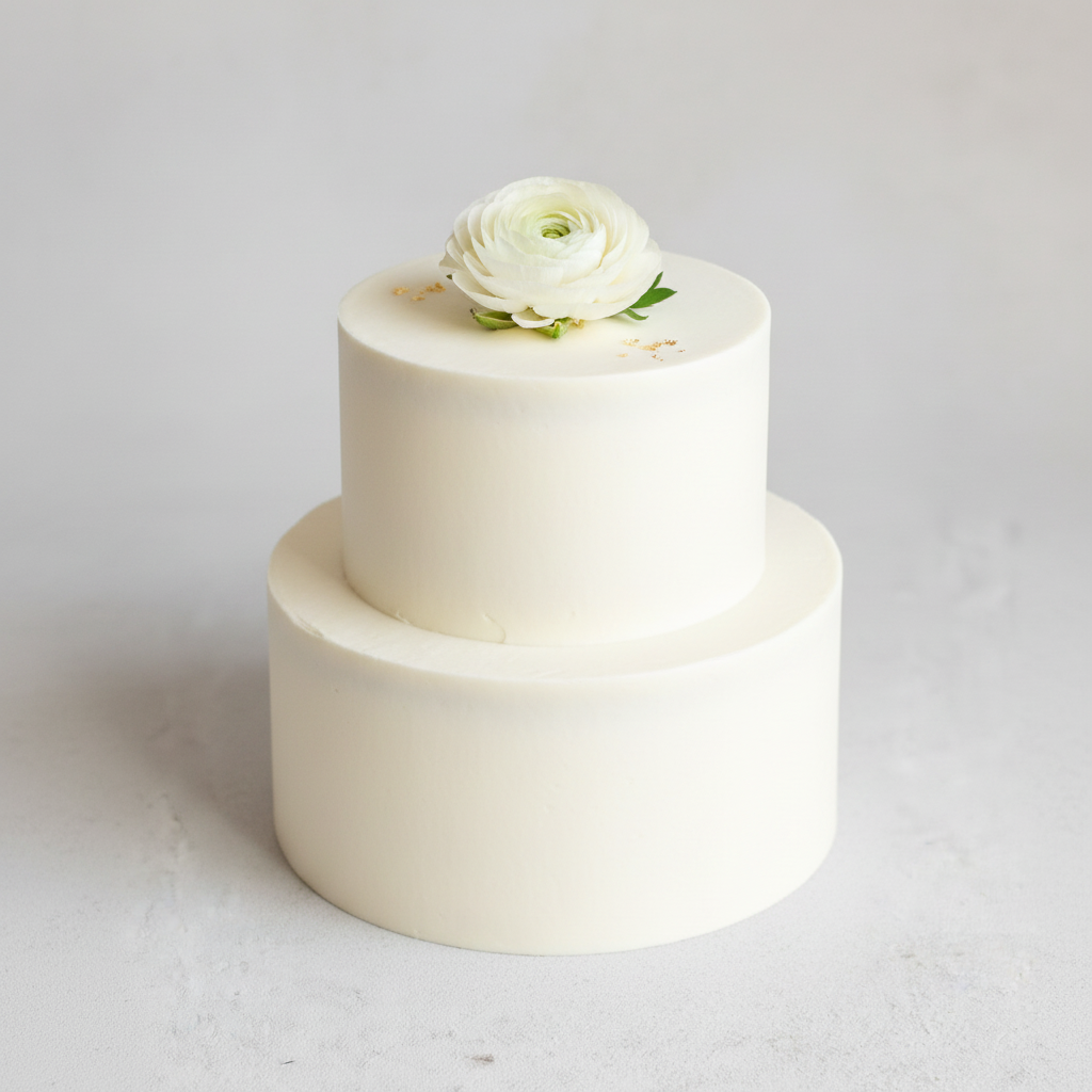 Minimalist 2-tier buttercream wedding cake – Whispering Bloom