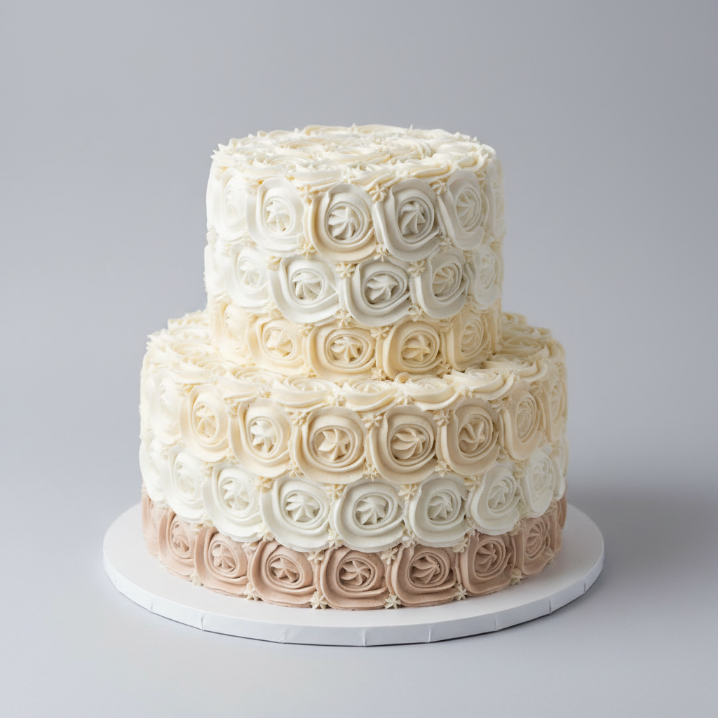 Vintage 2-tier buttercream wedding cake Baltimore – Rosette Elegance