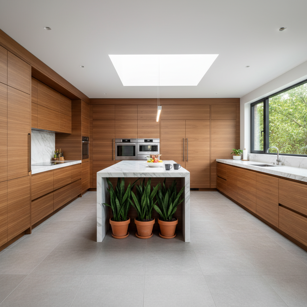 Contemporary Warm Walnut Kitchen