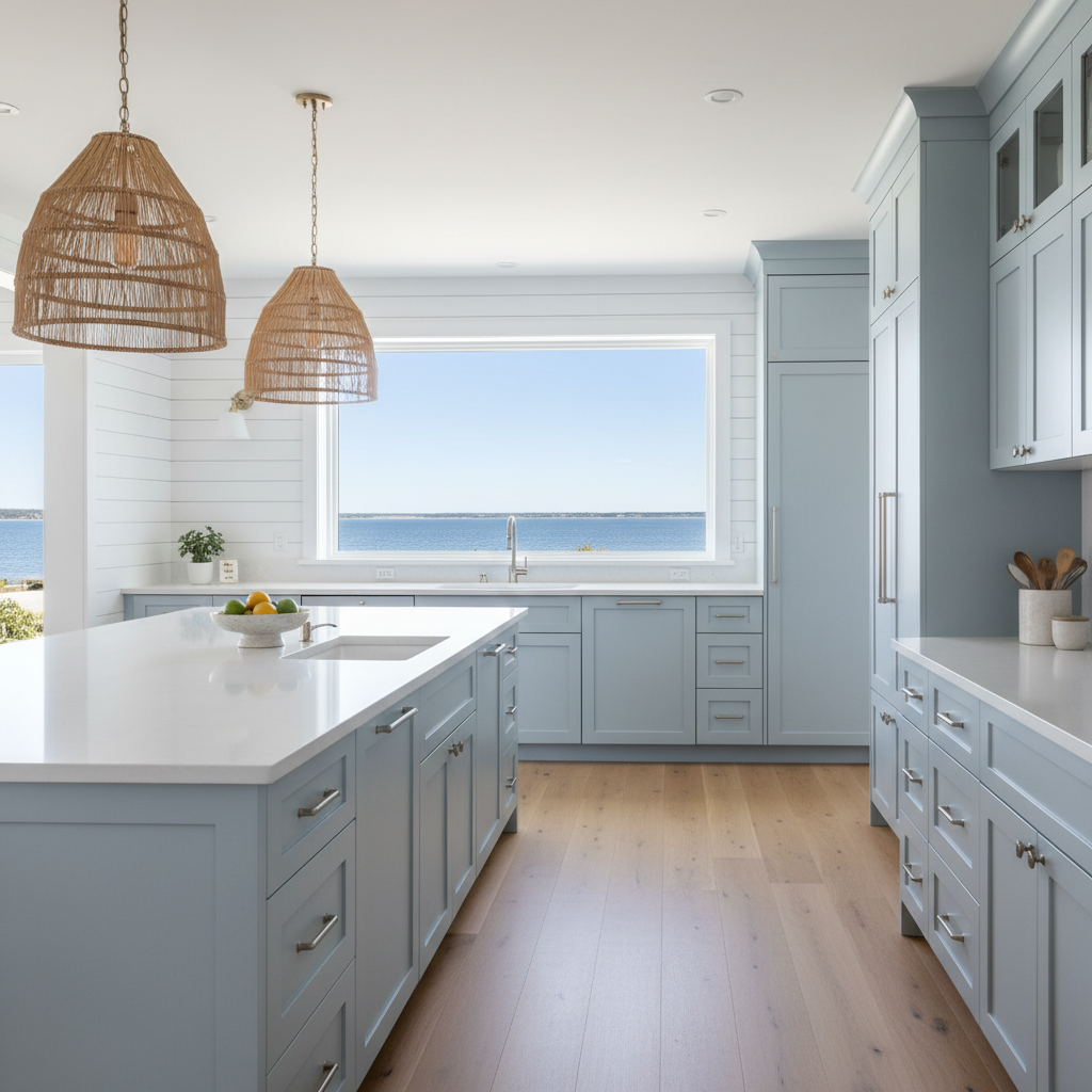 Contemporary Coastal Bright Kitchen