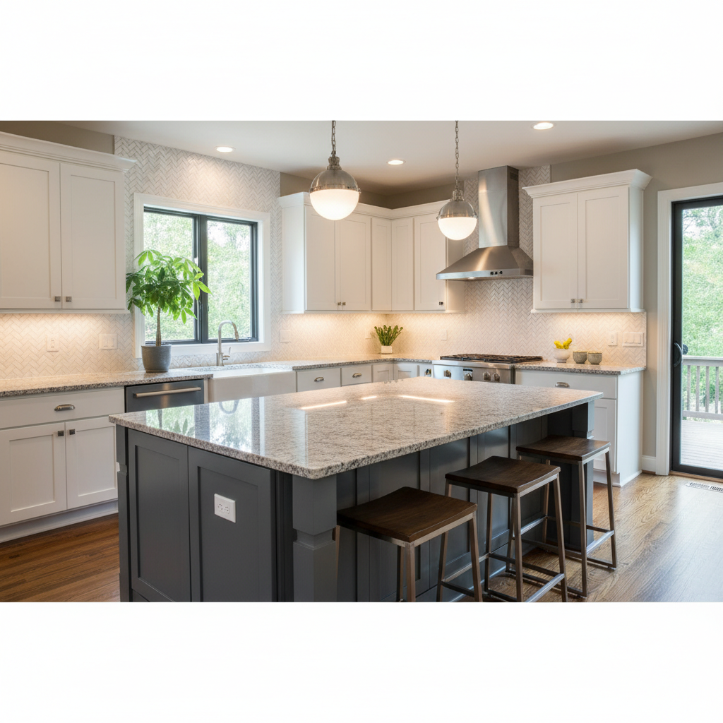 Transitional Two-Tone L-Shaped Kitchen