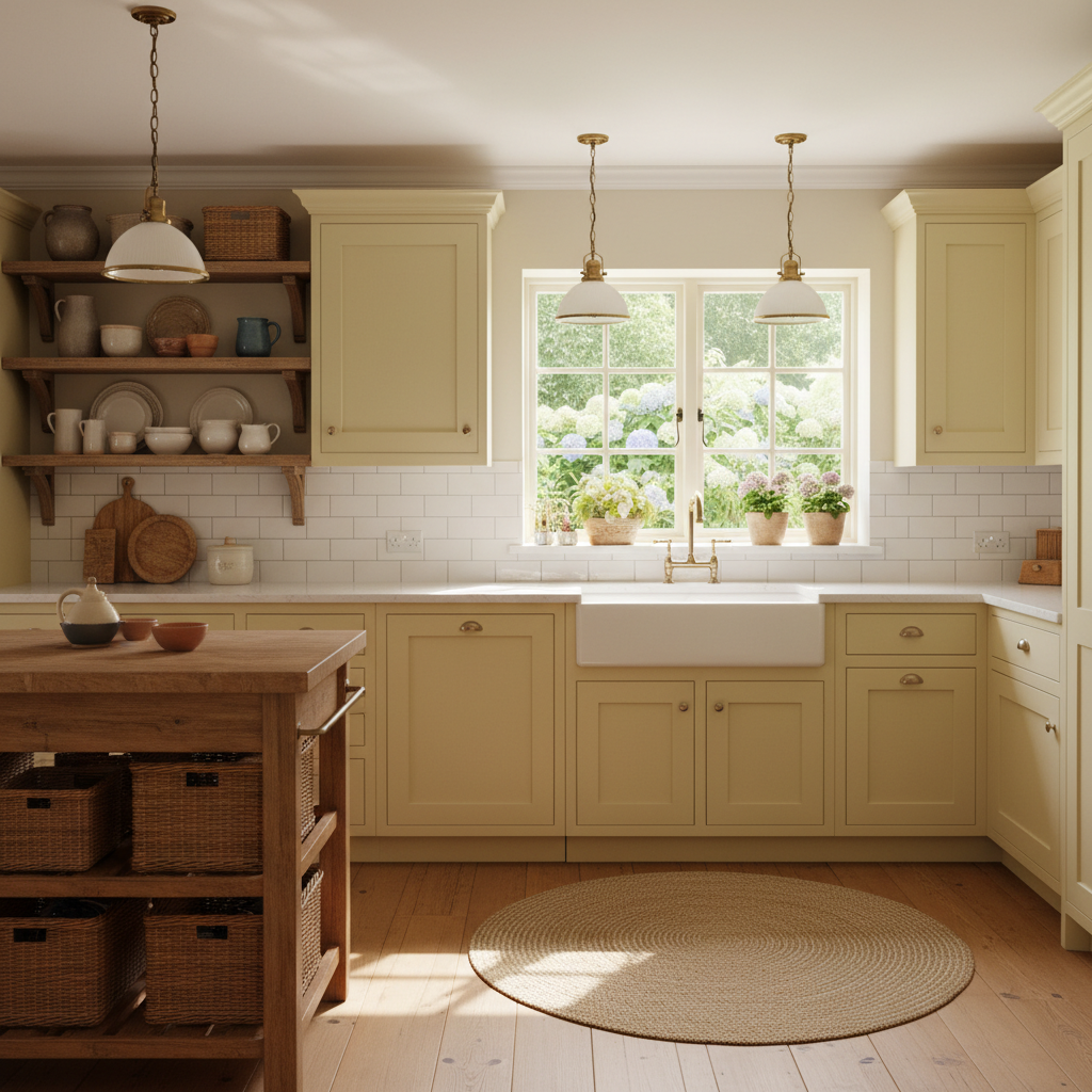 Sunny Yellow Cottage Kitchen