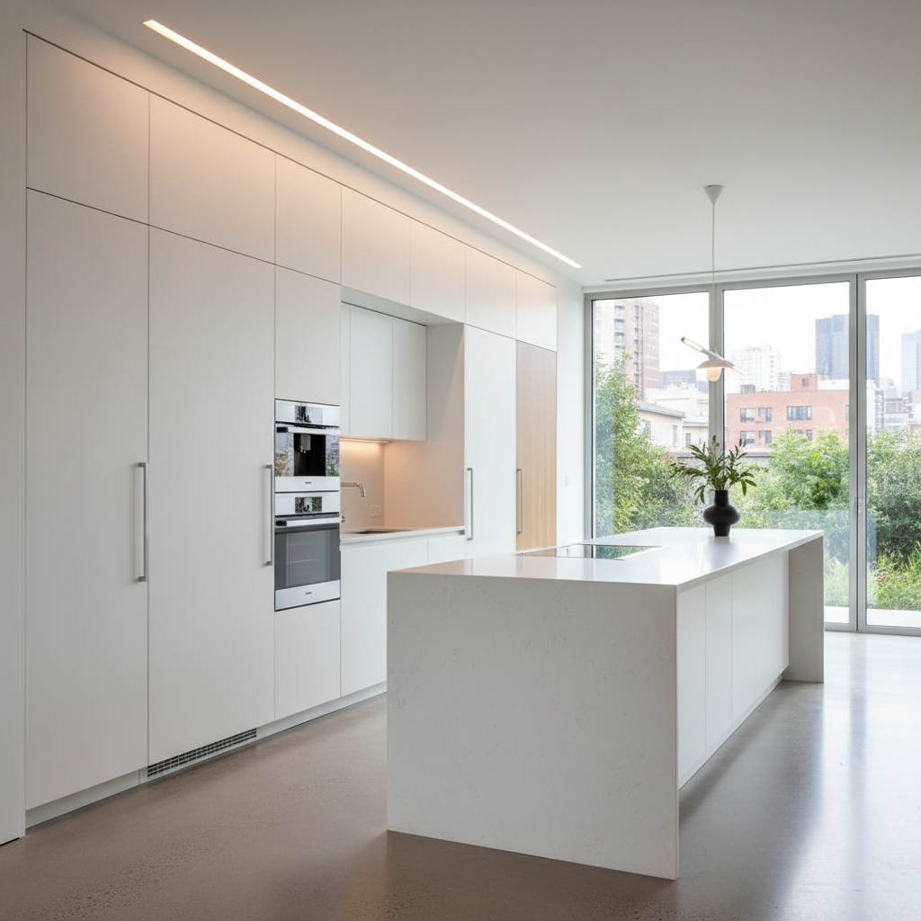 Contemporary White Minimalist Kitchen
