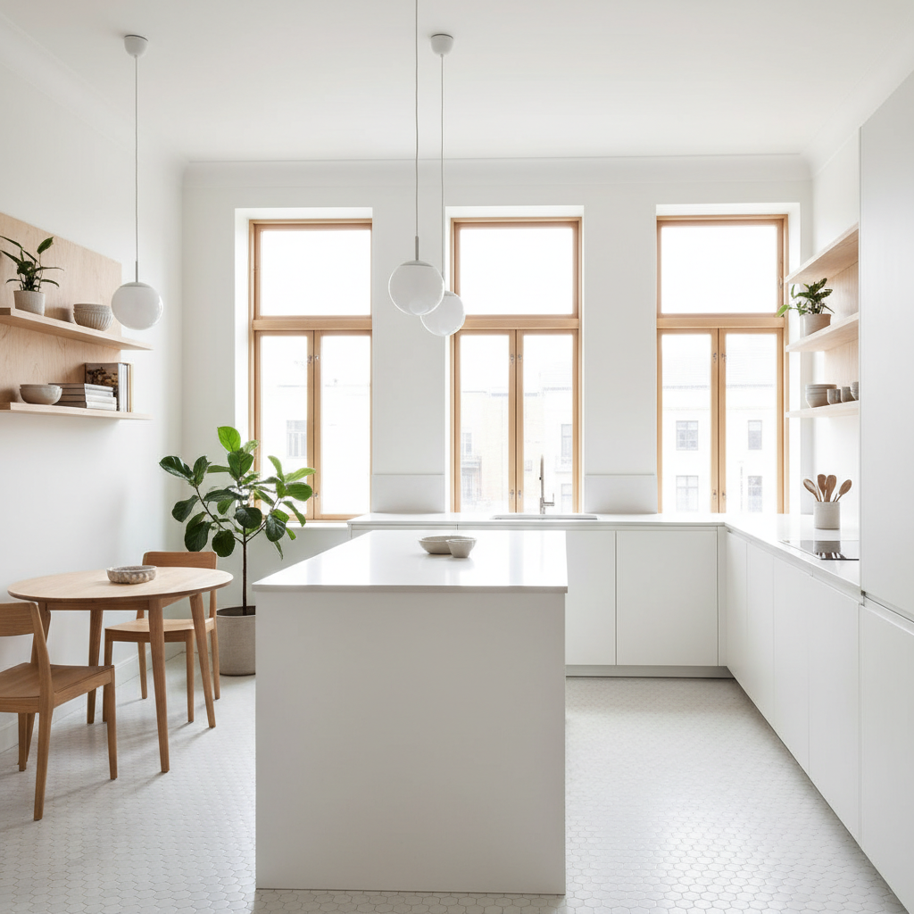 All-White Scandinavian Kitchen