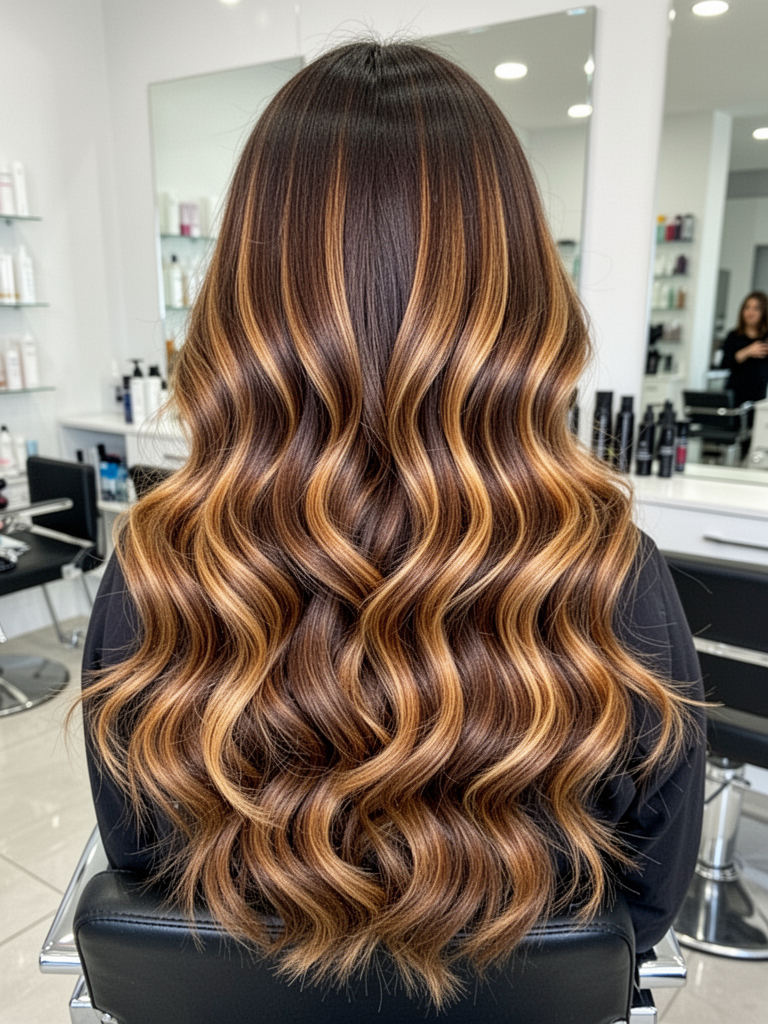 Brunette balayage hairstyle – Soft Caramel Brunette