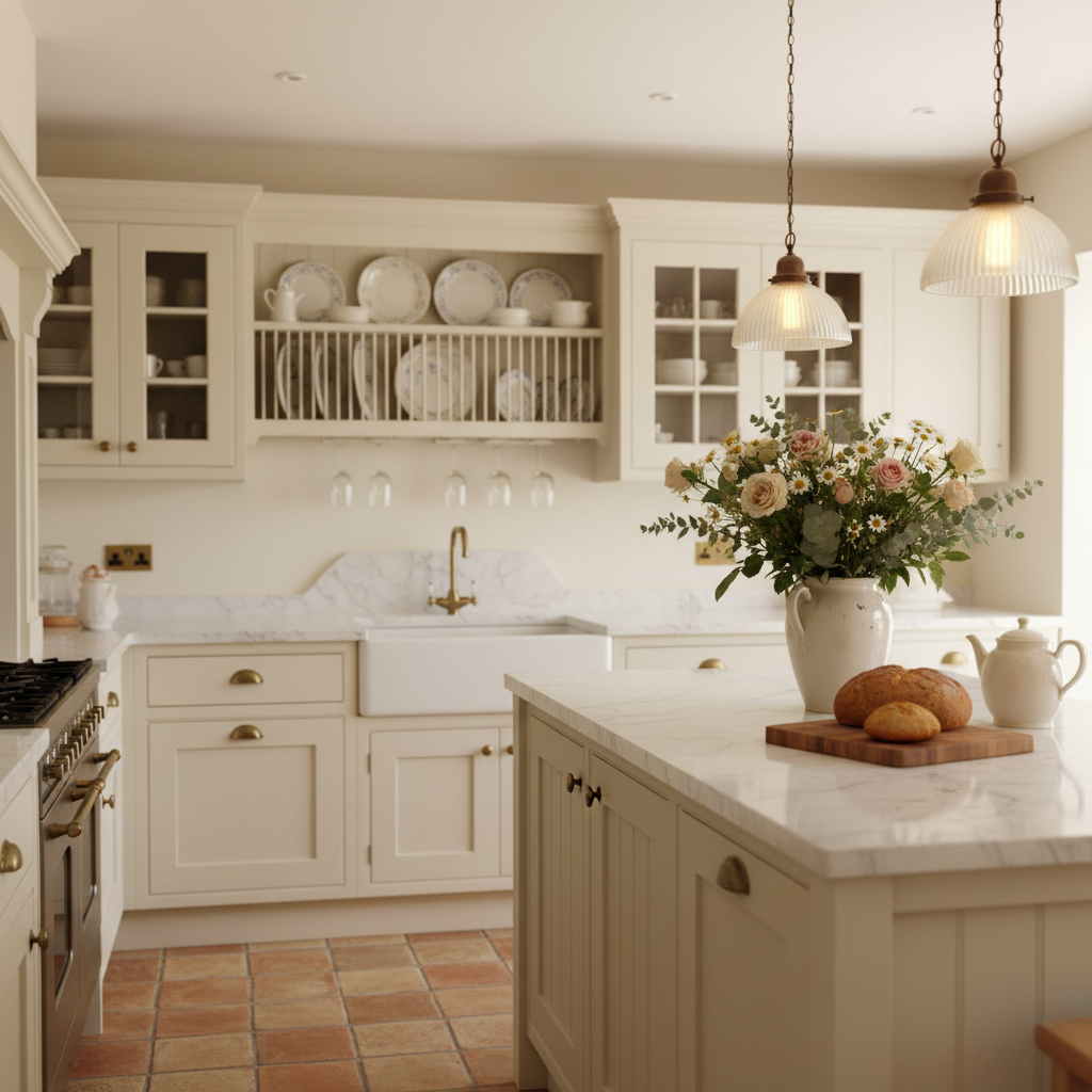 Cozy Cream Cottage Kitchen