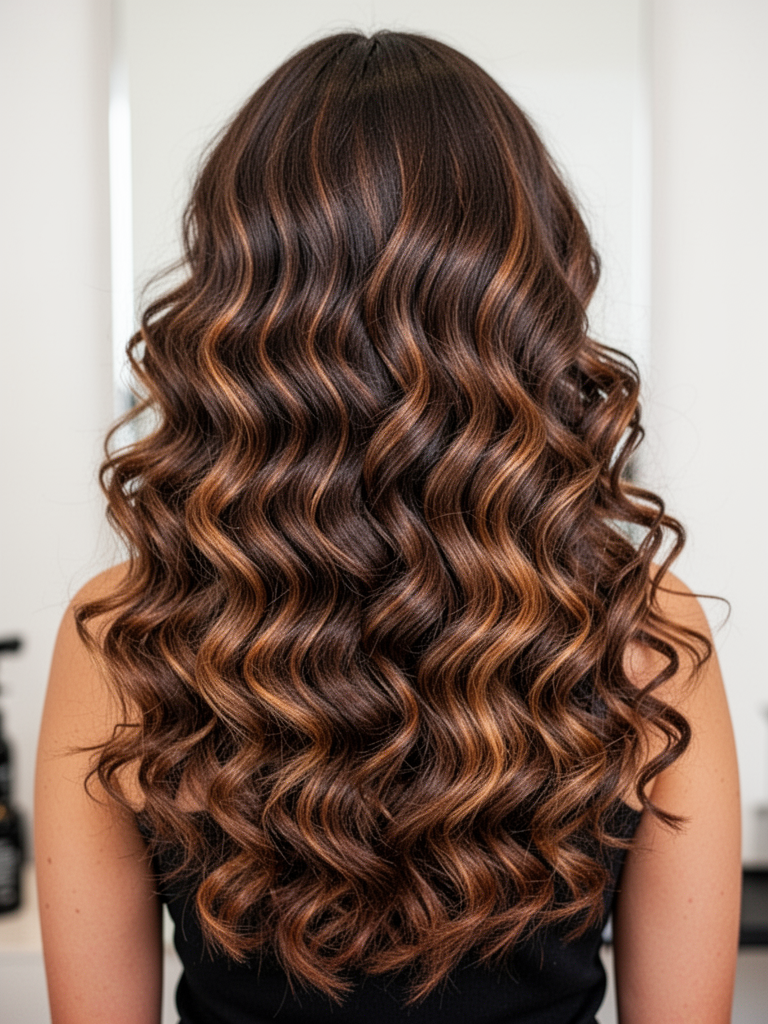 Brown balayage hairstyle – Chocolate Chestnut Blend