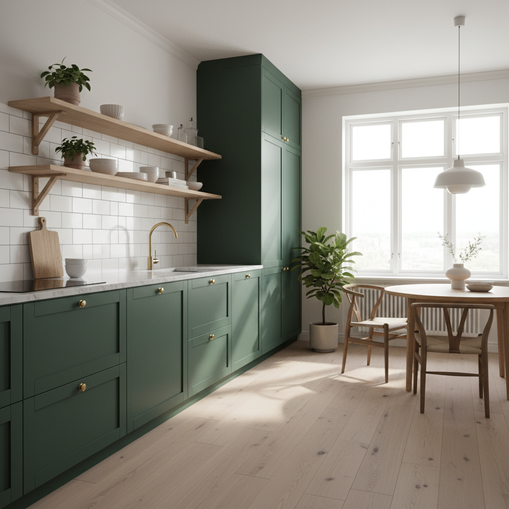 Scandinavian Dark Green Kitchen