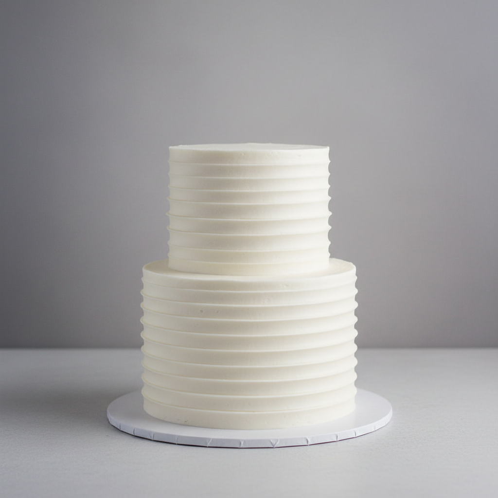 Floral 2-tier buttercream wedding cake – Ruffle Wedding Cake