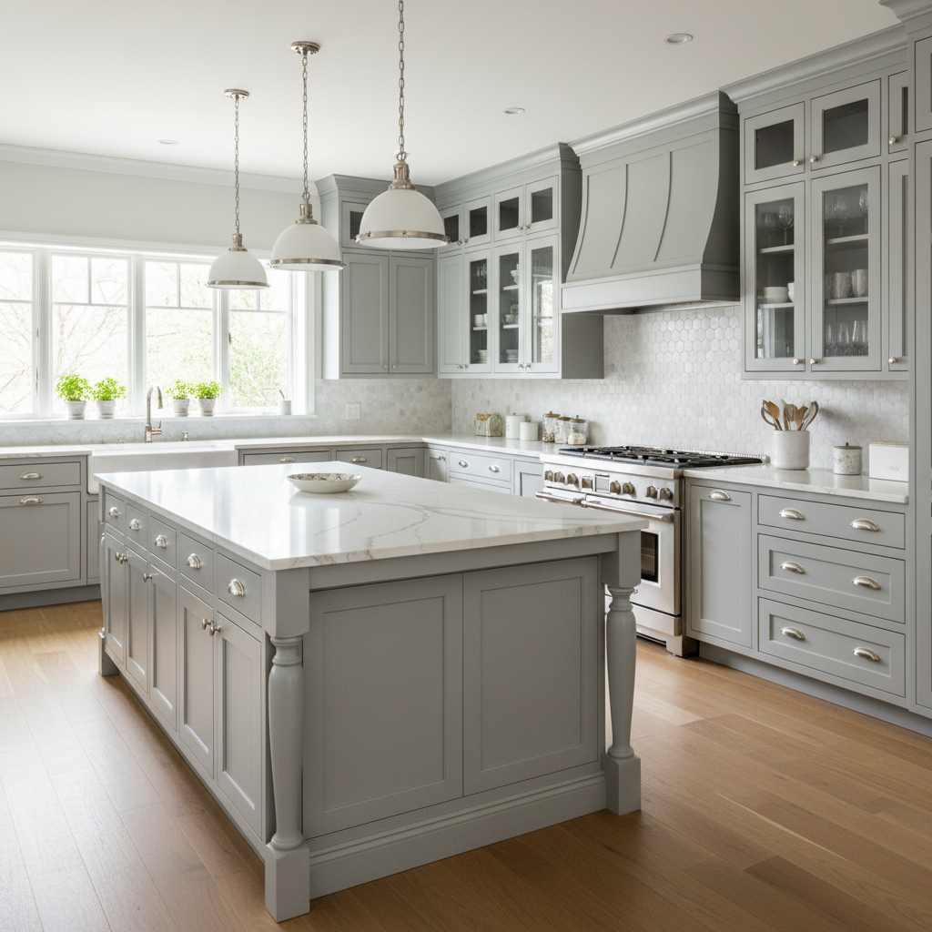 Elegant Transitional Gray Kitchen
