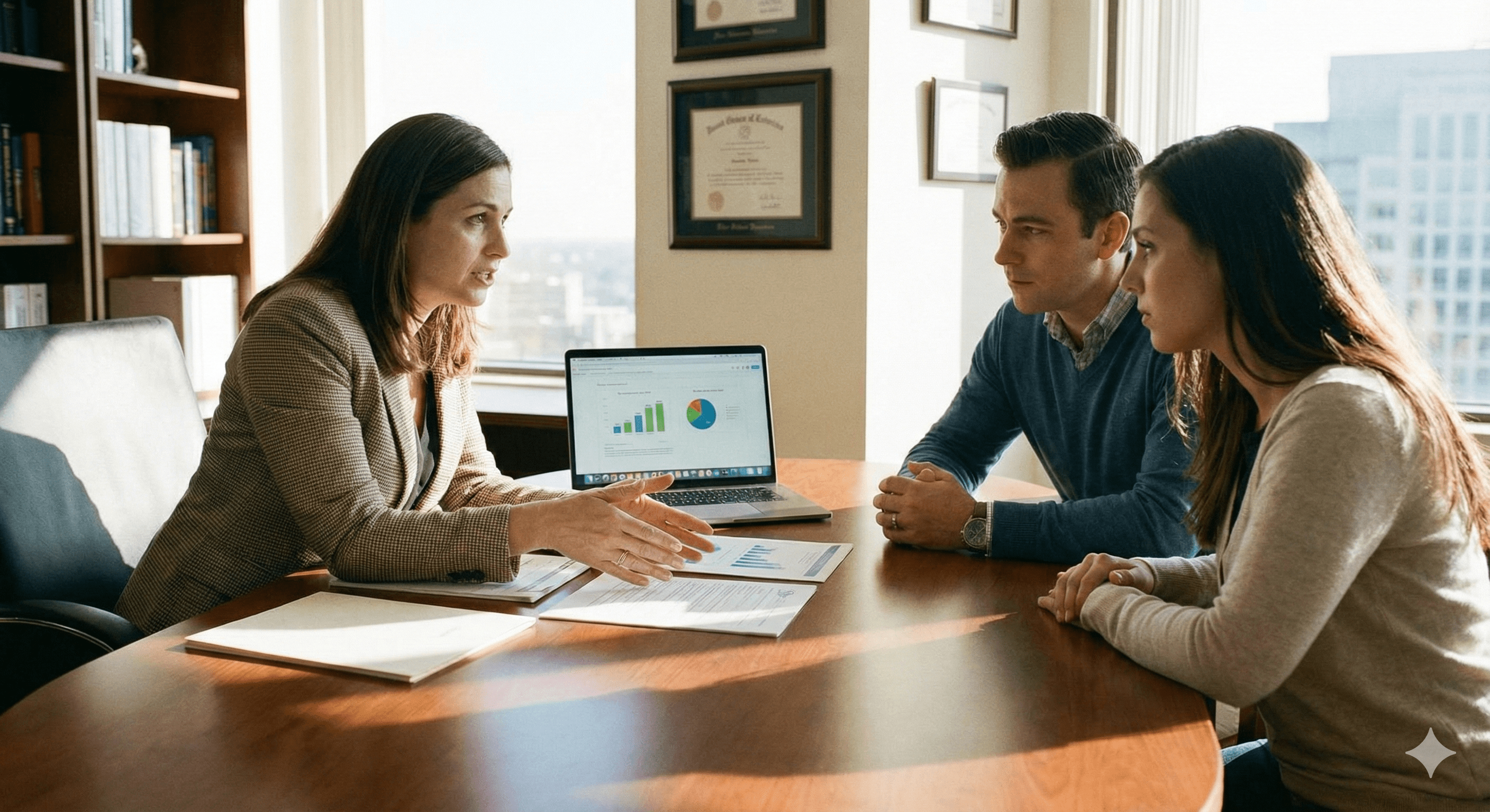 Certified Financial Advisor meeting with couple