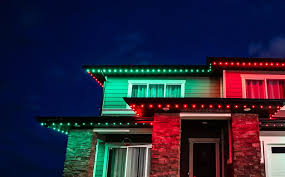 Festive Christmas holiday lighting display