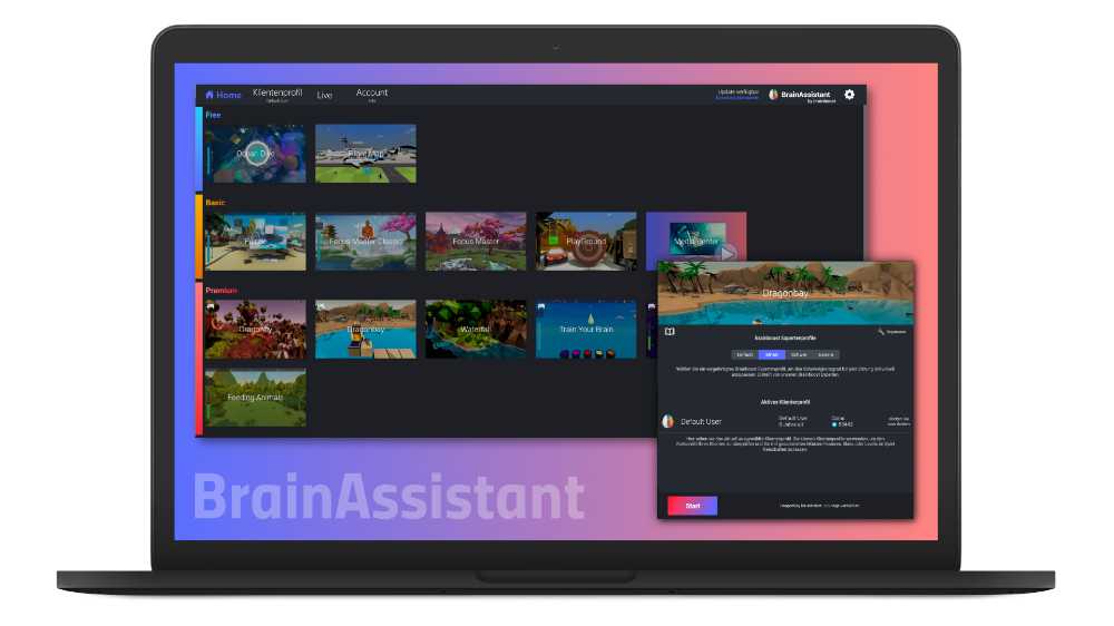BrainAssistant Software on Laptop