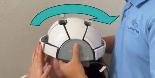 iSyncWave helmet placement technique - front to back