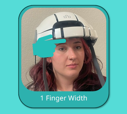 Correct iSyncWave positioning - 1 finger width above eyebrows