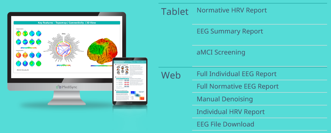 iSyncBrain platform - tablet and web report features