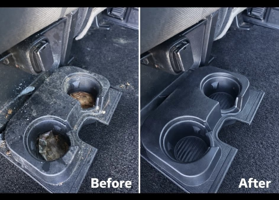 Cup Holders Cleaning Before and After
