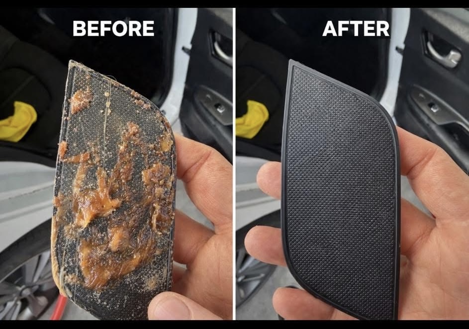 Interior Trim Cleaning Before and After