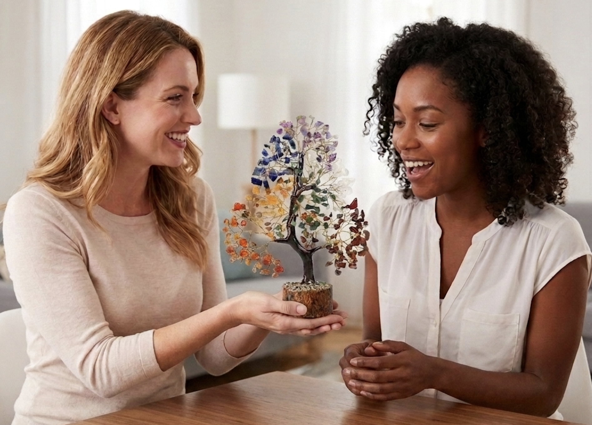 Crystal tree gifting moment