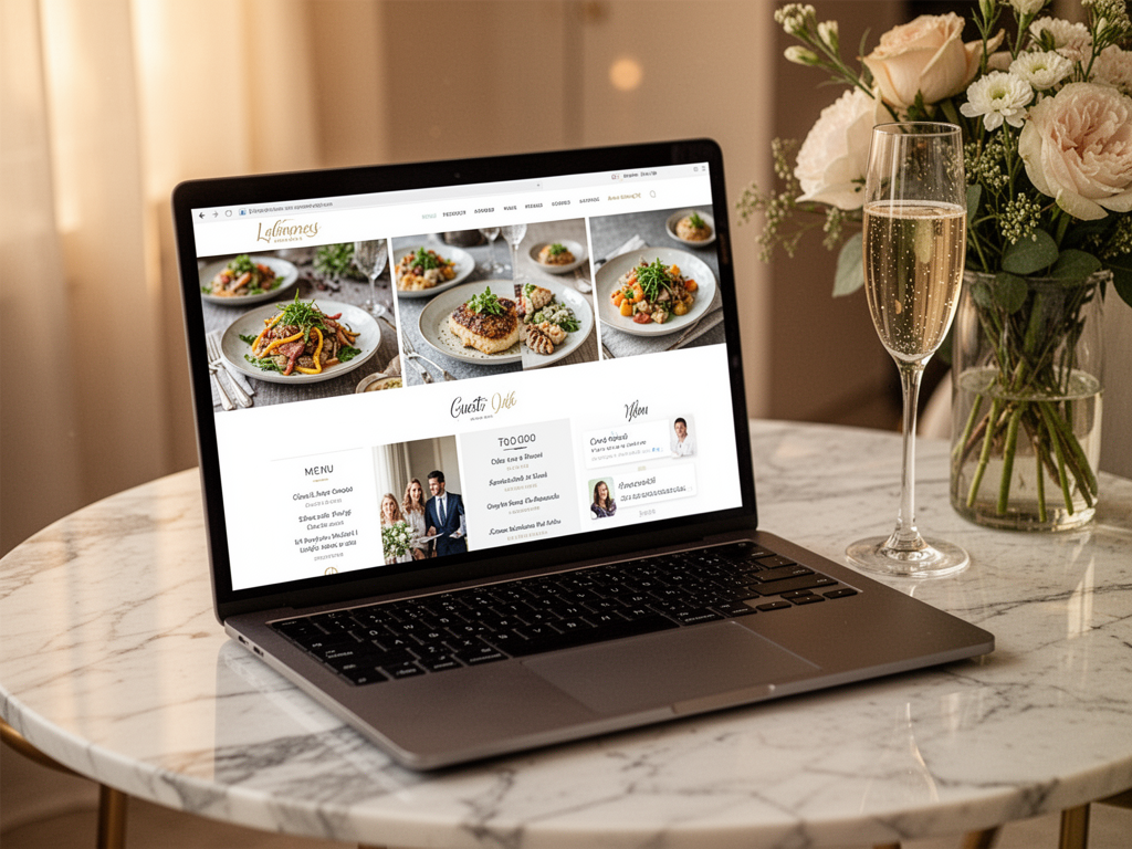 Mockup del sito web dell'evento