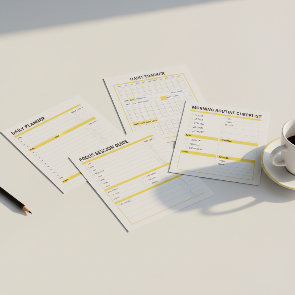 ADHD Productivity System templates mockup