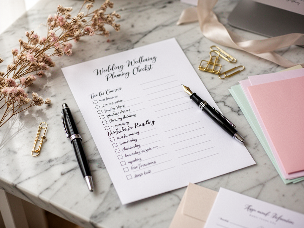 Illustration pour Checklist mariage complète : 150 tâches de J-18 à J-1