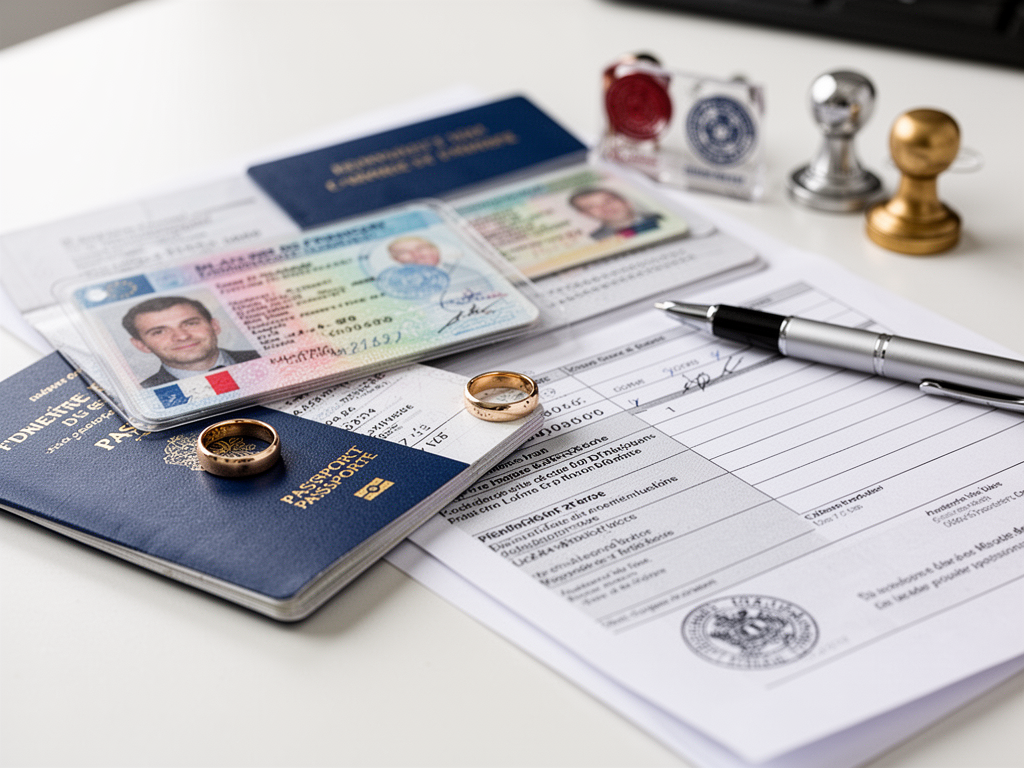 Illustration pour Changer de nom après le mariage : toutes les démarches en 2026