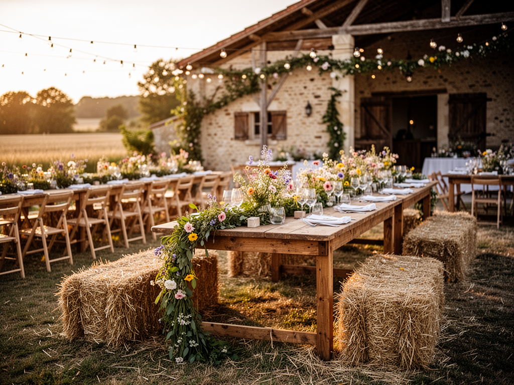Illustration pour Mariage champêtre : idées, déco et prestataires pour un mariage nature