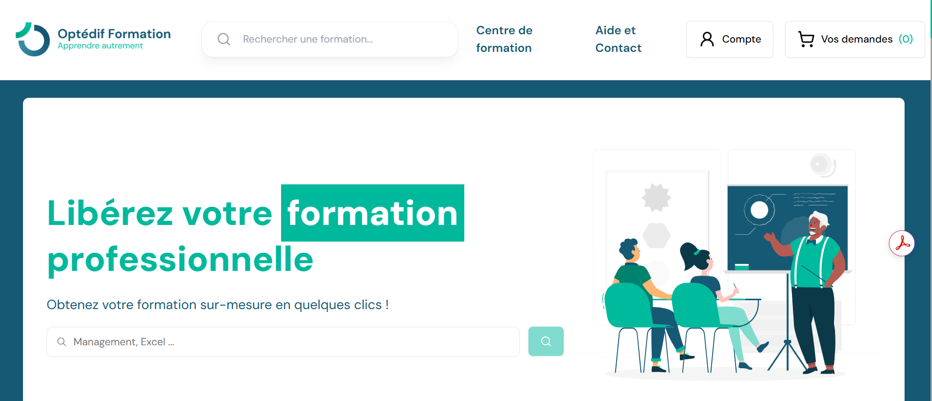 Couverture du projet Optédif Formation — Centre de formation professionnelle dans divers domaines