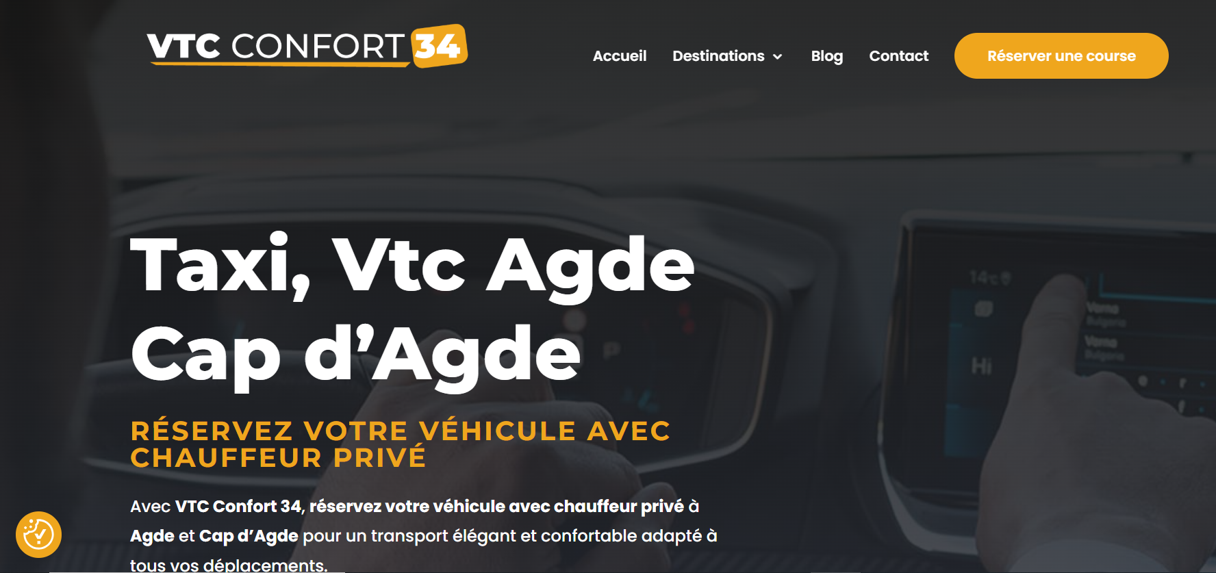Couverture du projet VTC Confort 34 — Service de chauffeur privé VTC et taxi à Agde