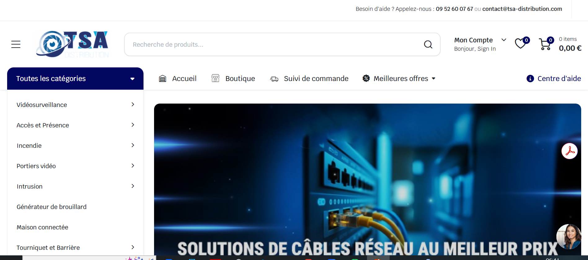 Couverture du projet Matériel Vidéosurveillance — E-commerce de systèmes de vidéosurveillance et alarmes