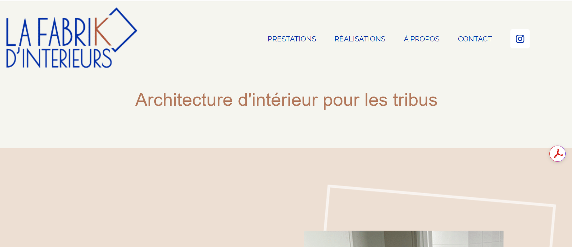 Couverture du projet La Fabrik d'Intérieurs — Site vitrine d'un cabinet d'architecture d'intérieur