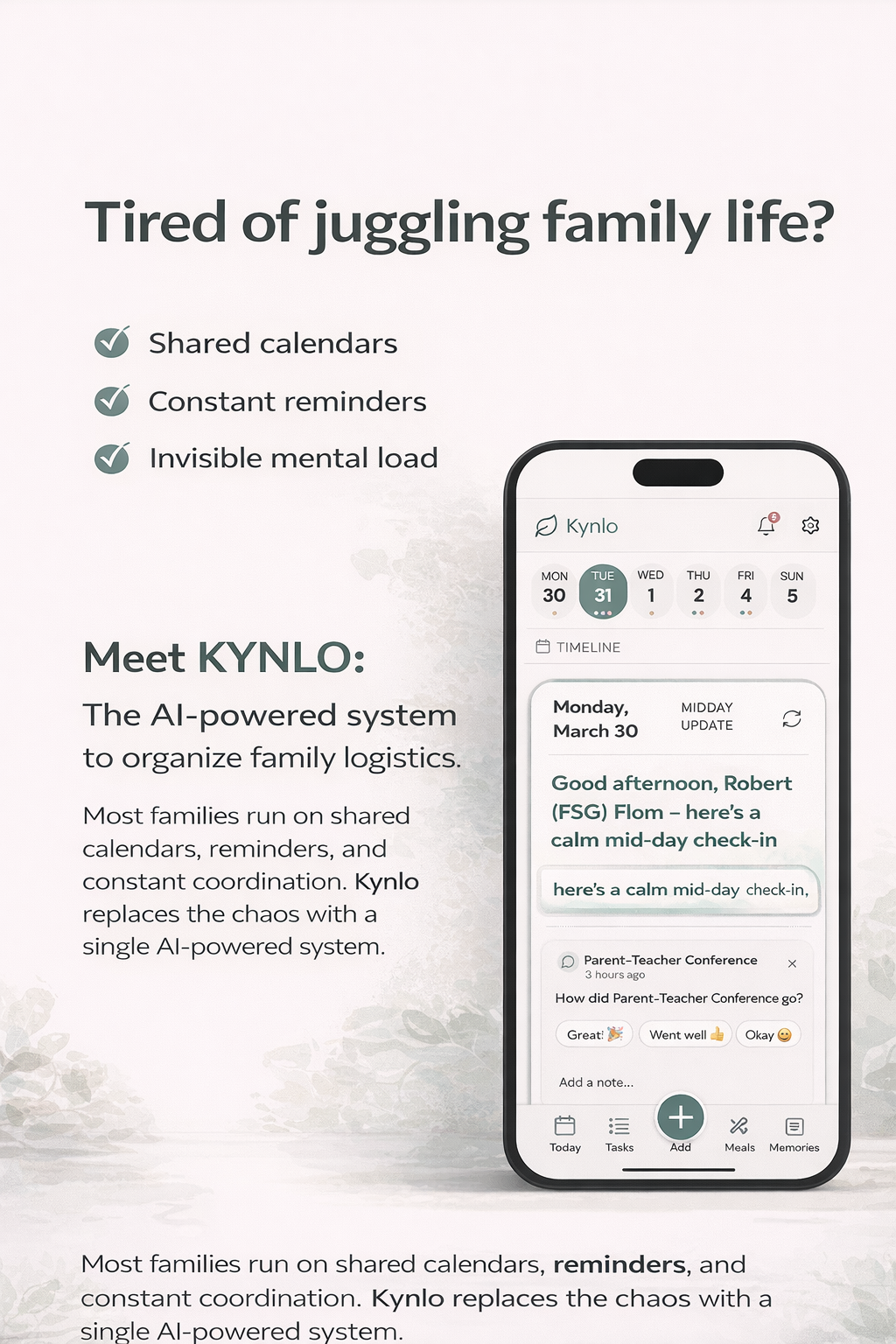 Family organizing with Kynlo