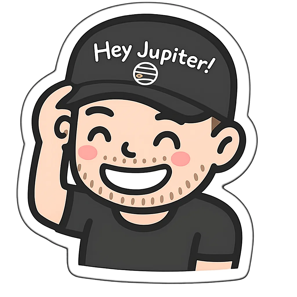 Hey Jupiter sticker merchandise