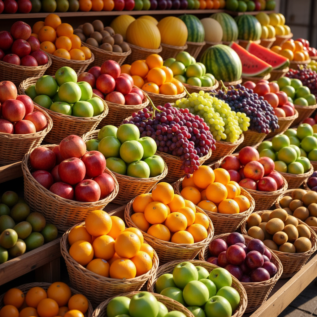 Fresh fruit market baskets