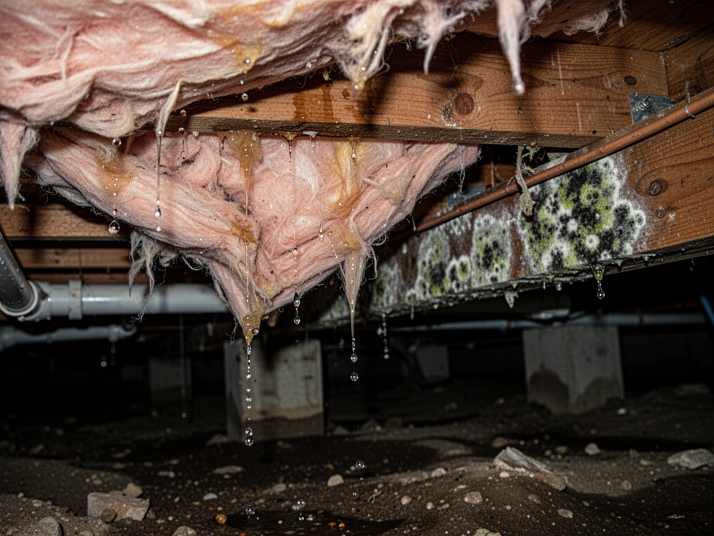 Crawlspace moisture damage and mold prevention treatment in Morehead City NC