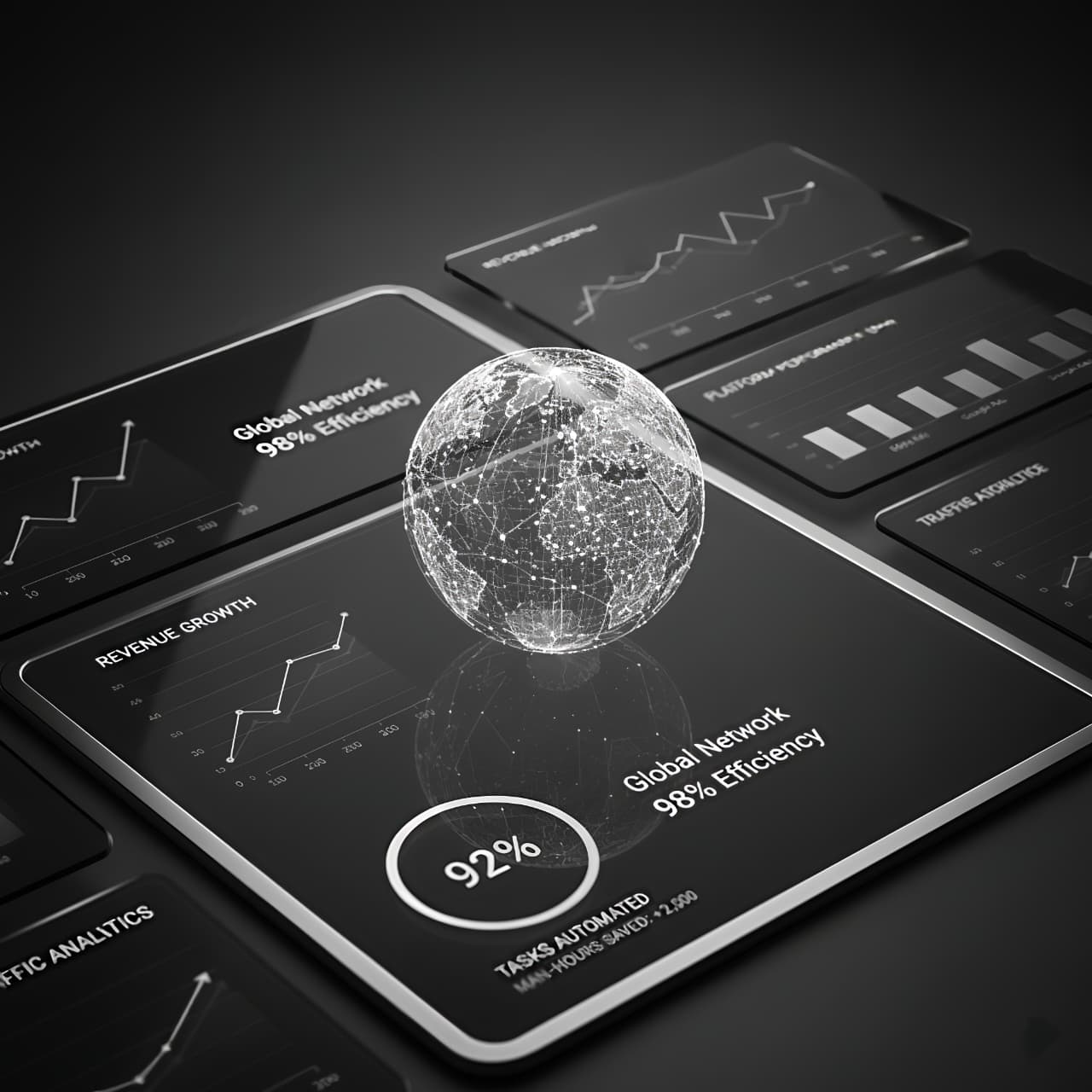 Industrial analytics dashboard with data visualizations