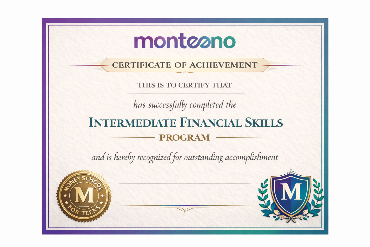 Intermediate Financial Skills Certificate