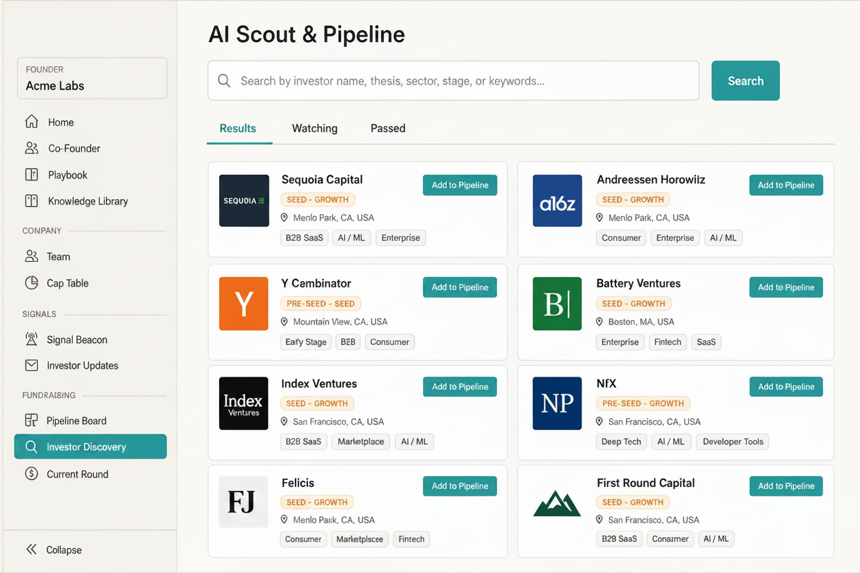 Find investors that actually align