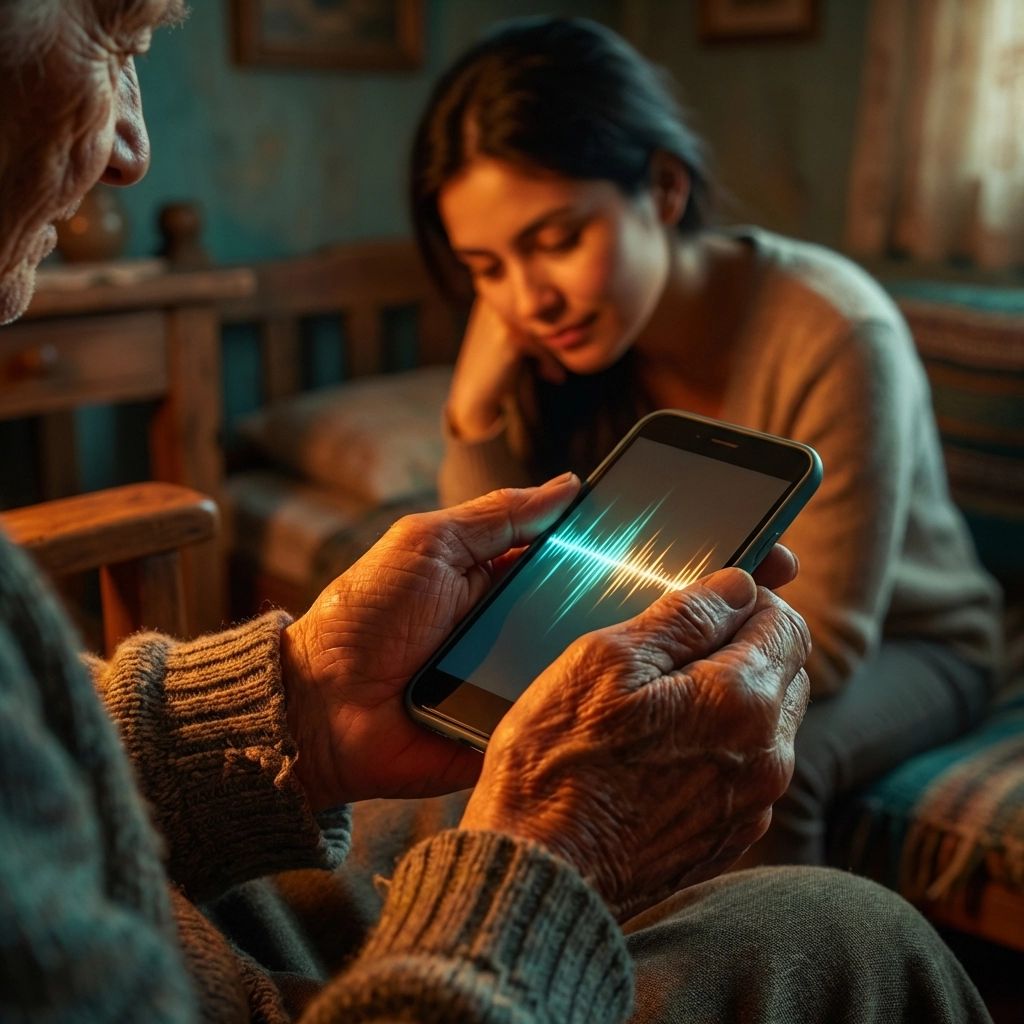 Elder hands holding phone