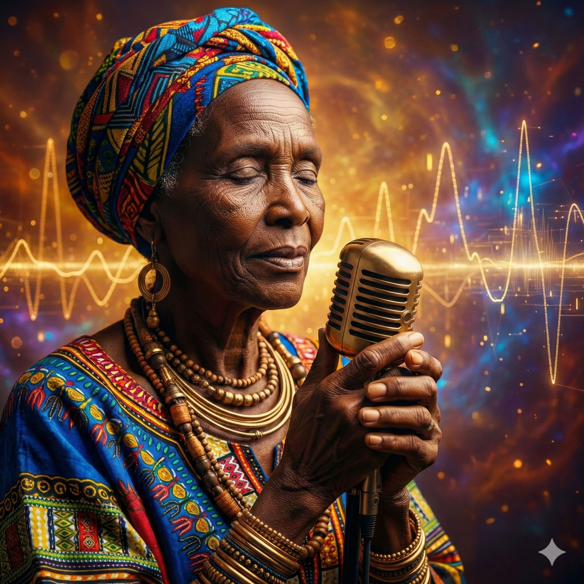 African elder woman singing