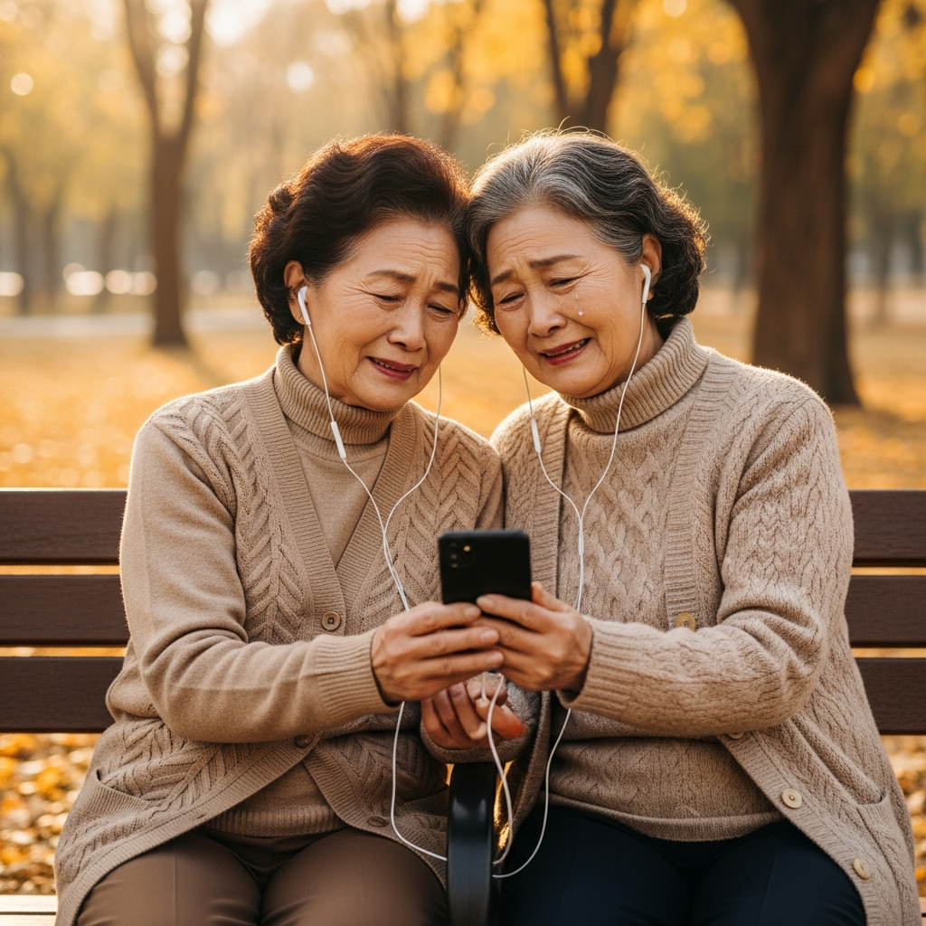 Elderly couple in park