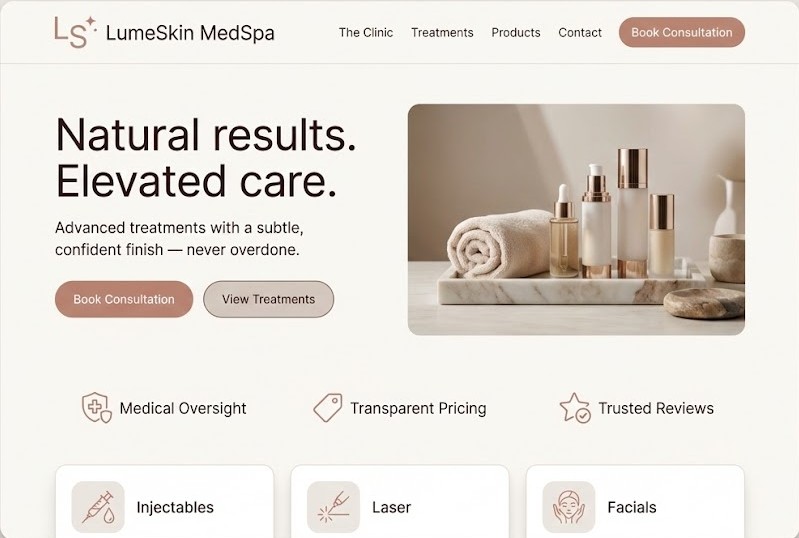 MedSpa website example