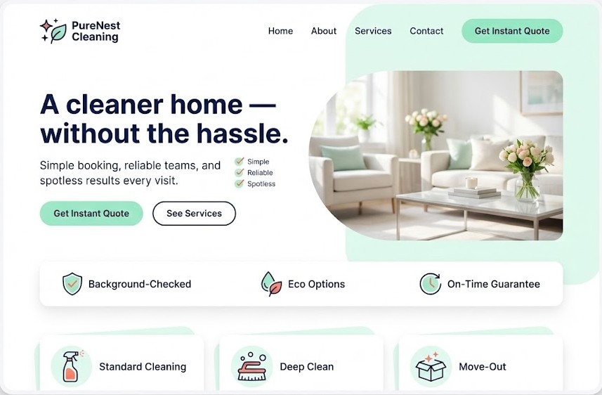 Cleaning website example