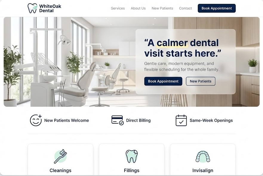 Dental website example