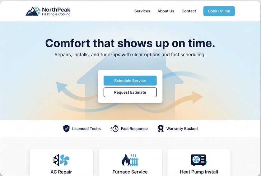 HVAC website example