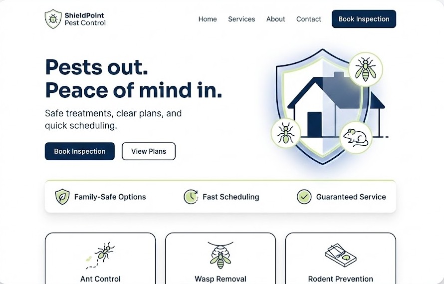 Pest Control website example