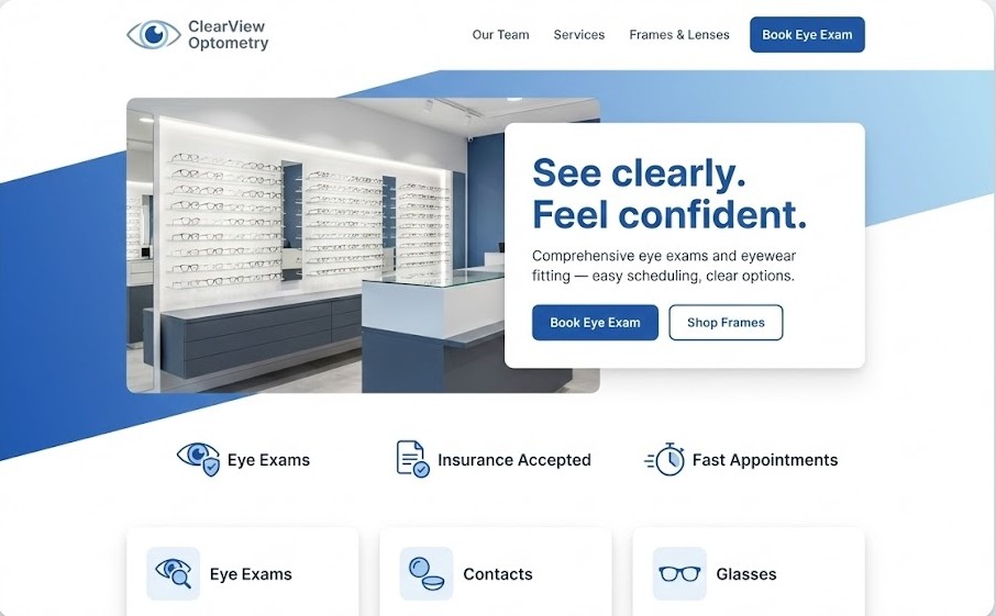 Optometry website example